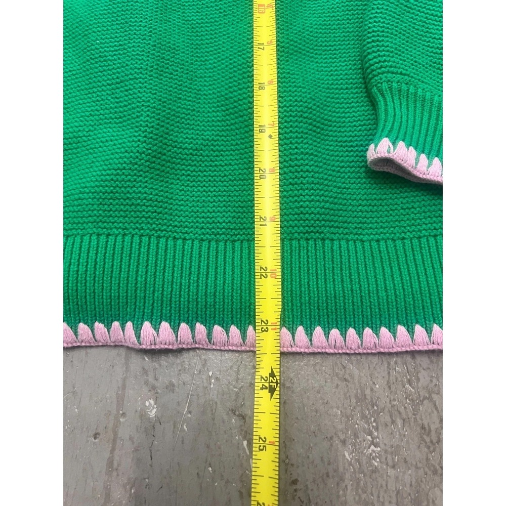 Boden Lena Cardigan Womens Large Green Knit Stitch Detail Long Sleeve Cozy NWT - Picture 7 of 11
